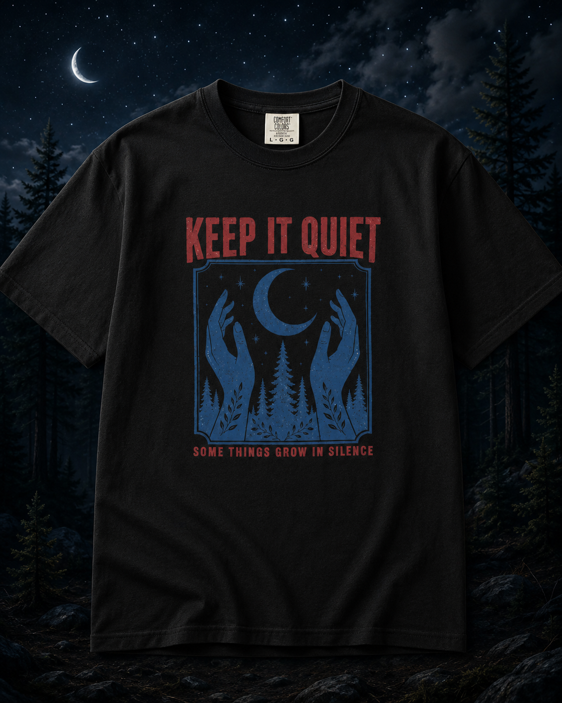 Grow in Silence motivational nature T-shirt alternate view 3