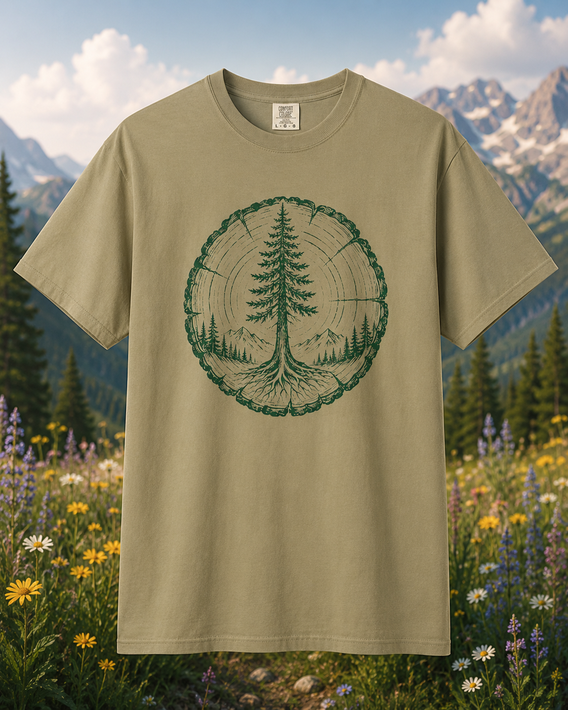Tree Ring & Mountain T-Shirt