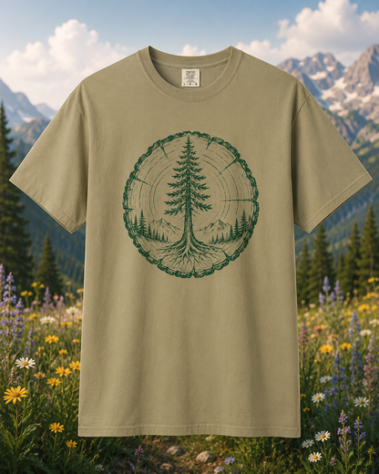 Tree Ring & Mountain T-Shirt