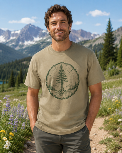 Tree Ring & Mountain T-Shirt