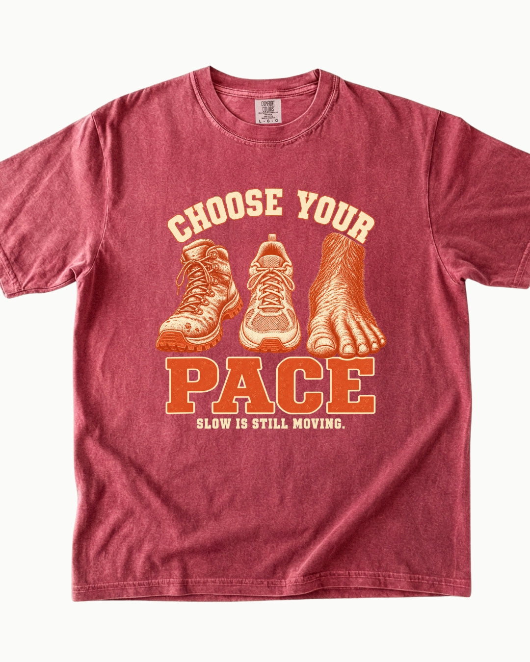Choose Your Pace outdoor graphic T-shirt in crimson