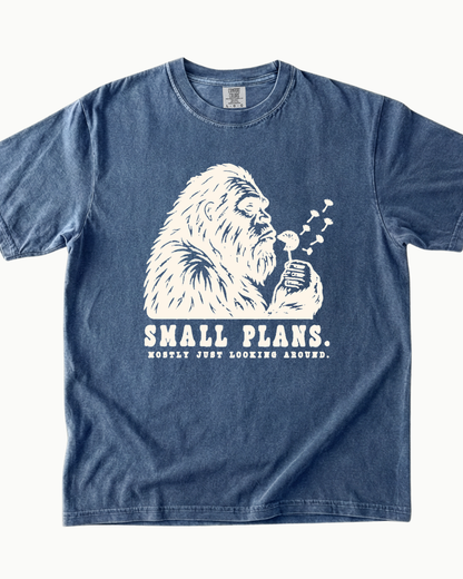 Small Plans Bigfoot blowing dandelion T-shirt alternate view 4