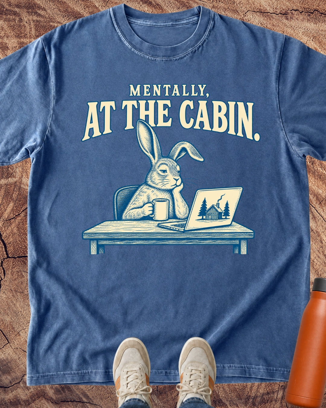 Mentally at the Cabin Rabbit T-Shirt