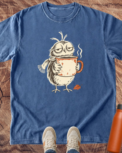 Coffee Before Conversation Owl T-Shirt