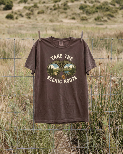 Take The Scenic Route & Binoculars T-Shirt