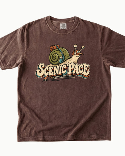 Scenic Pace snail hiking graphic T-shirt alternate view 5