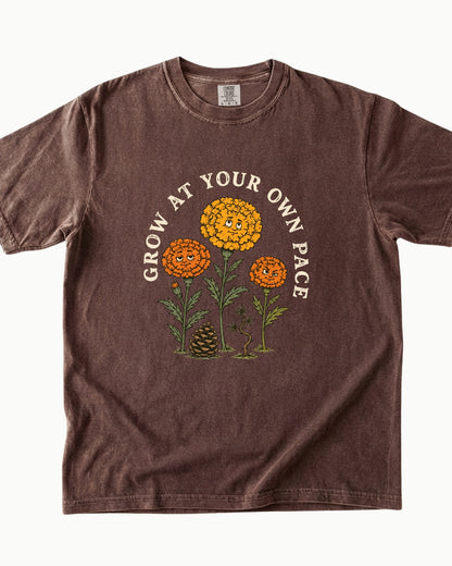 Grow at Your Own Pace nature graphic T-shirt alternate view 2