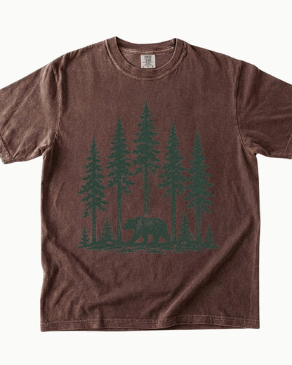 Forest Roam bear nature graphic T-shirt product mockup