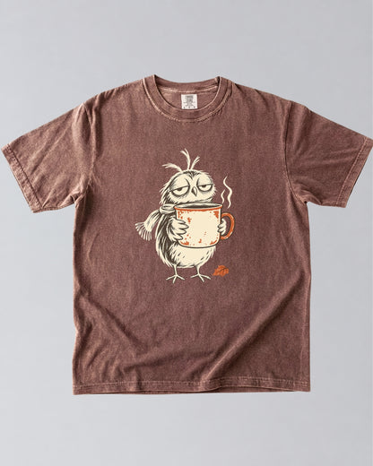 Coffee Before Conversation Owl T-Shirt