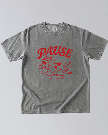 Pause Dog Lover Graphic T-Shirt