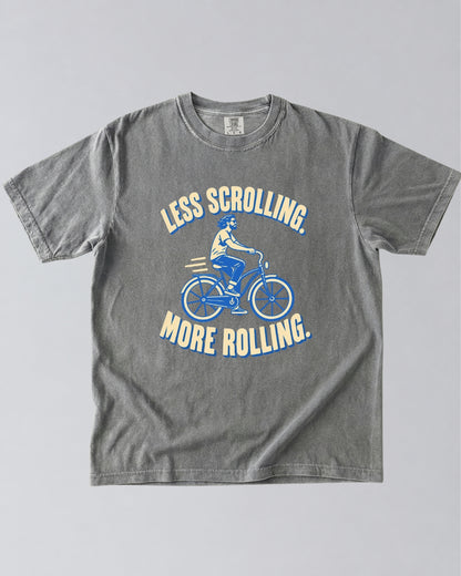 Less Scrolling, More Rolling Cycling T-Shirt