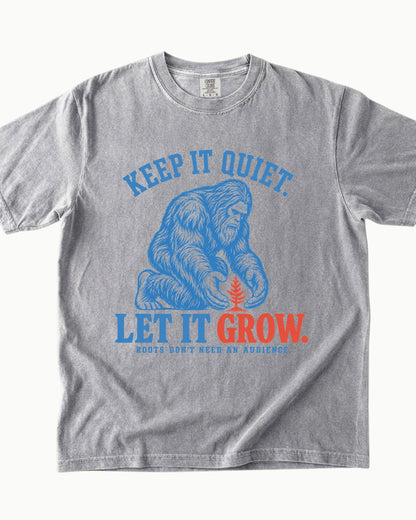 Keep It Quiet Let It Grow Bigfoot graphic T-shirt alternate view 4