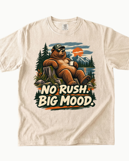 No Rush Big Mood bear mountain sunset T-shirt alternate view 4