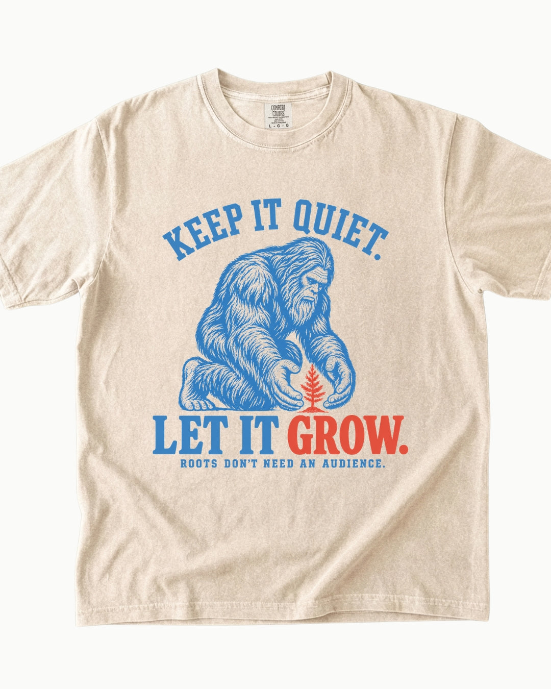 Keep It Quiet Let It Grow Bigfoot graphic T-shirt alternate view 3