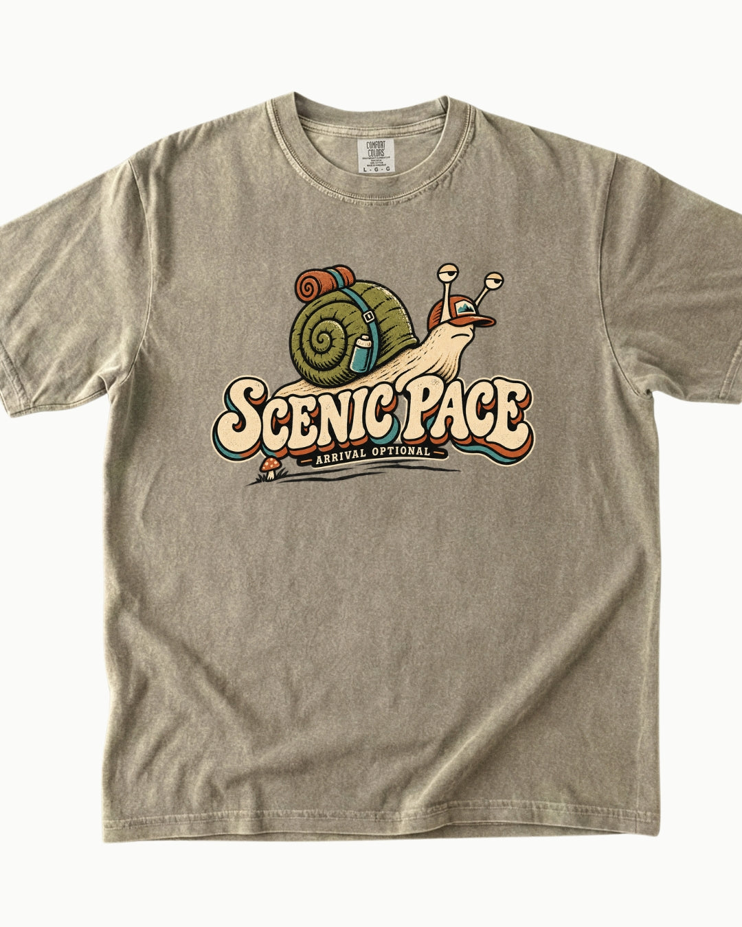 Scenic Pace snail hiking graphic T-shirt alternate view 3