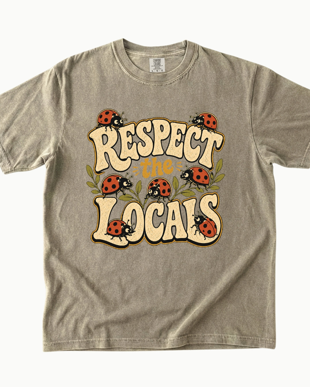 Respect the Locals ladybug graphic T-shirt alternate view 3