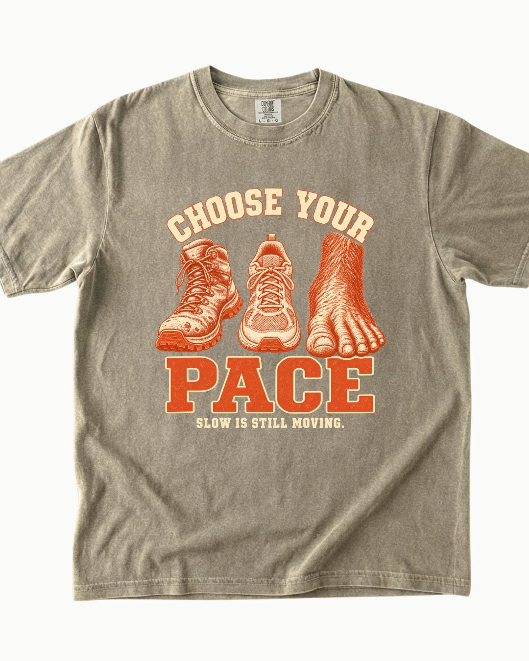 Choose Your Pace outdoor graphic T-shirt in khaki