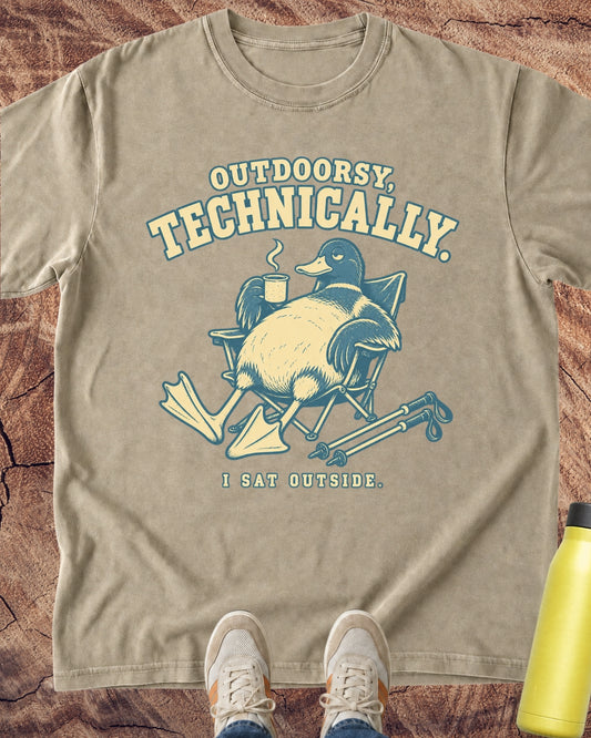 Outdoorsy Technically, I Sat Outside T-Shirt