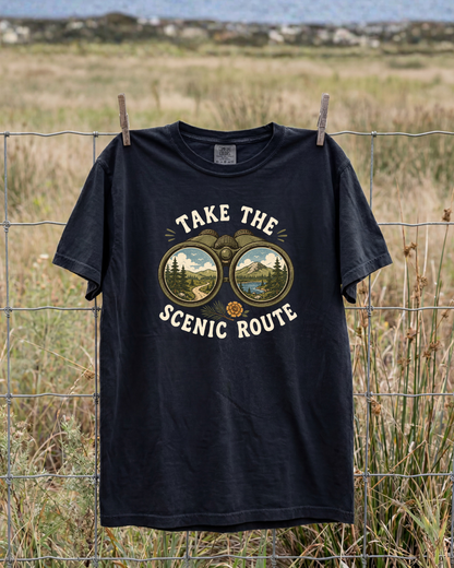Take The Scenic Route & Binoculars T-Shirt