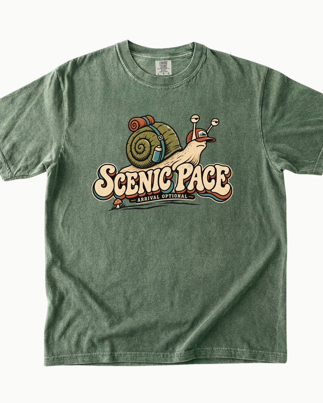 Scenic Pace snail hiking graphic T-shirt alternate view 4