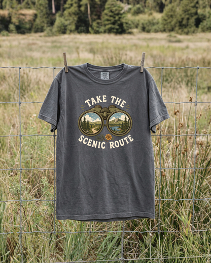 Take The Scenic Route & Binoculars T-Shirt