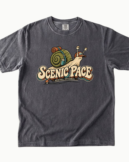 Scenic Pace snail hiking graphic T-shirt alternate view 6