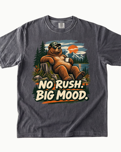 No Rush Big Mood bear mountain sunset T-shirt alternate view 6