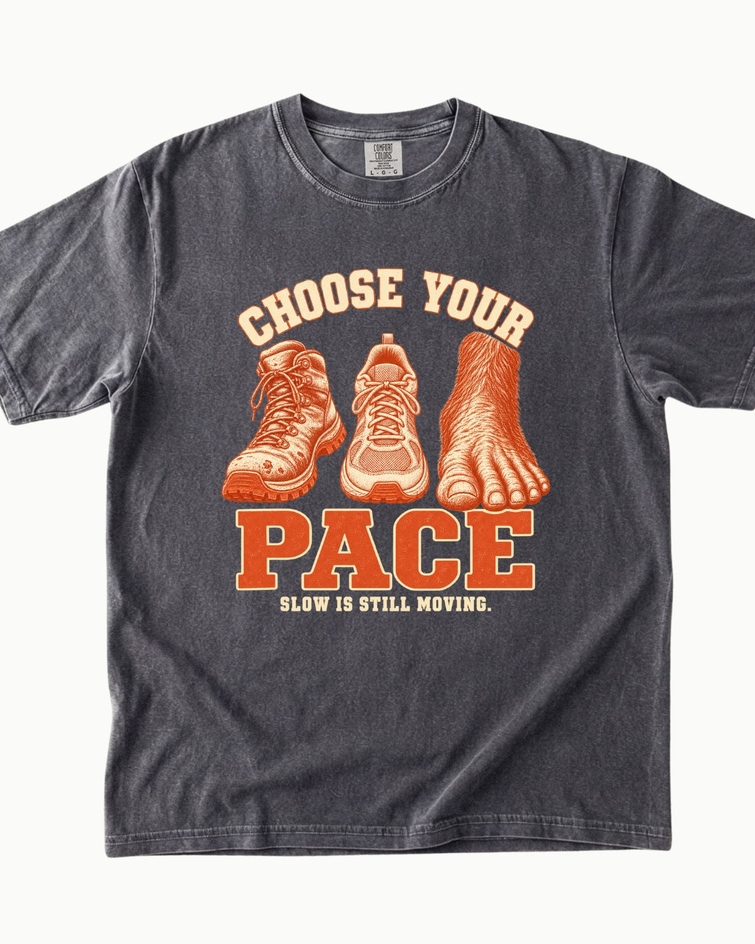 Choose Your Pace outdoor graphic T-shirt in pepper