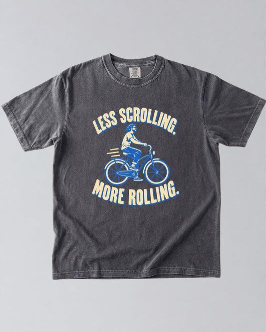 Less Scrolling, More Rolling Cycling T-Shirt