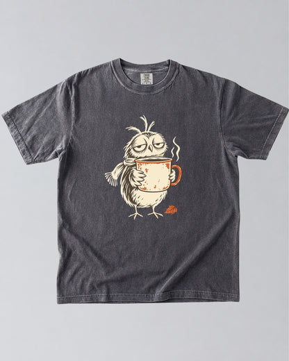 Coffee Before Conversation Owl T-Shirt