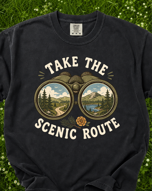 Take The Scenic Route & Binoculars T-Shirt
