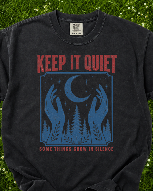 Grow in Silence motivational nature T-shirt product mockup