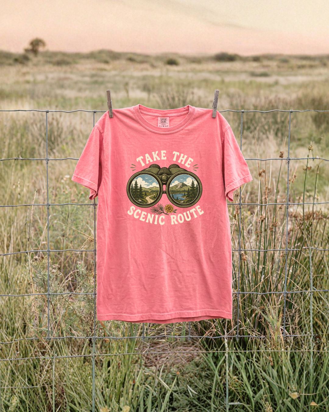Take The Scenic Route & Binoculars T-Shirt