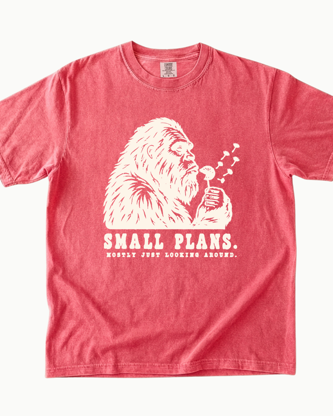 Small Plans Bigfoot blowing dandelion T-shirt alternate view 9