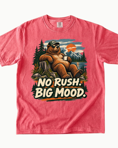 No Rush Big Mood bear mountain sunset T-shirt alternate view 7