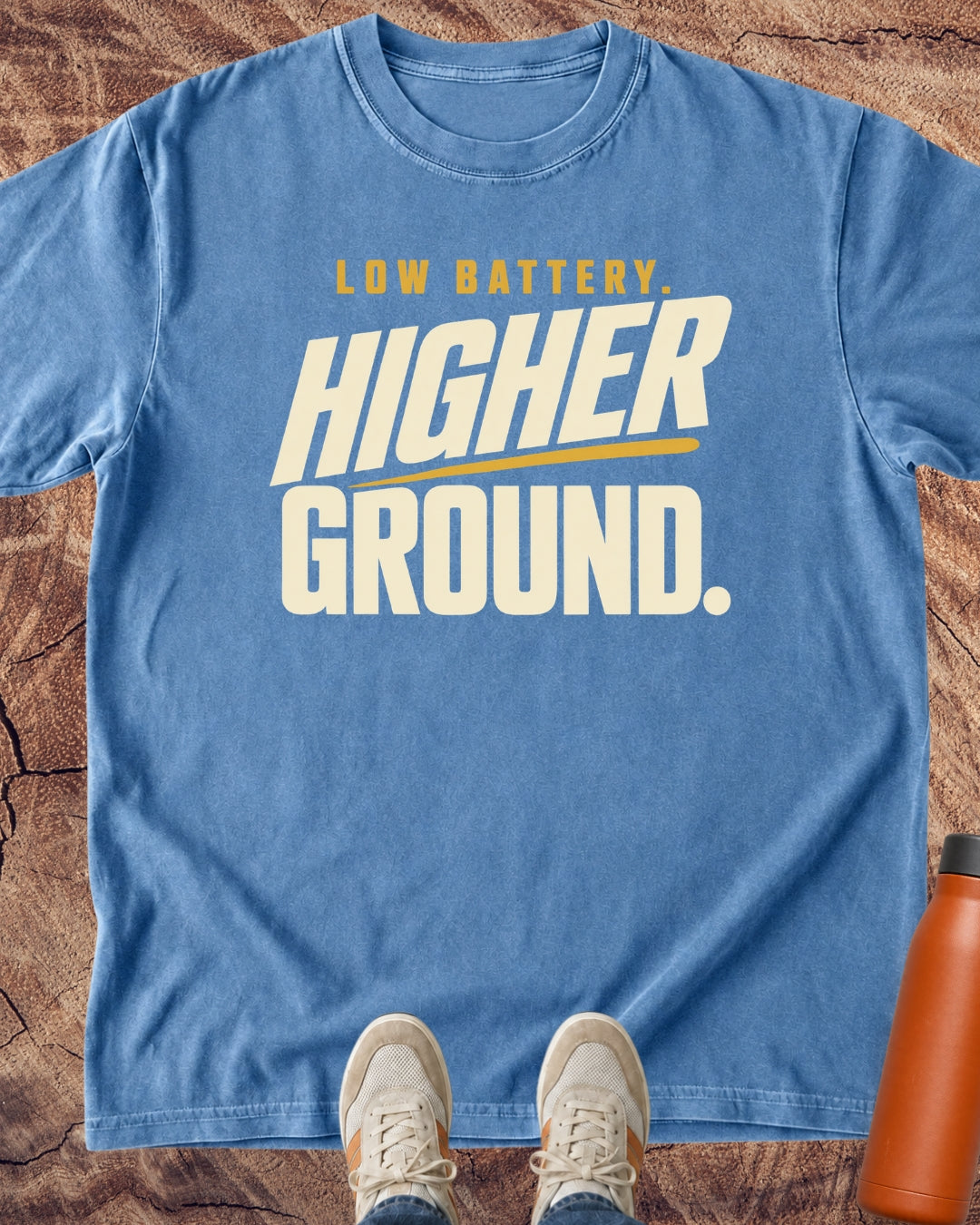 Low Battery, Higher Ground Hiking T-Shirt