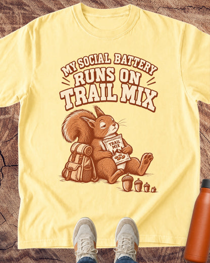 Social Battery Trail Mix Squirrel T-Shirt