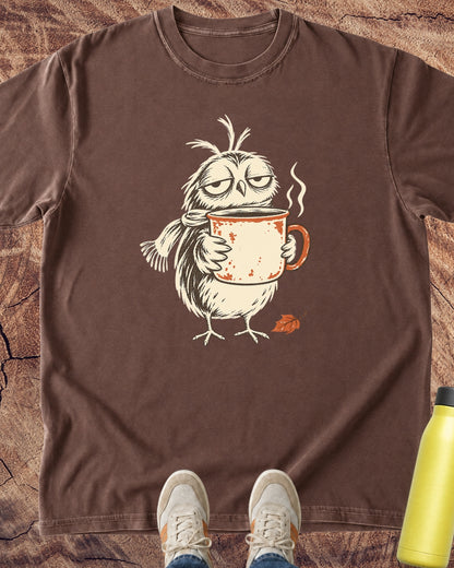 Coffee Before Conversation Owl T-Shirt