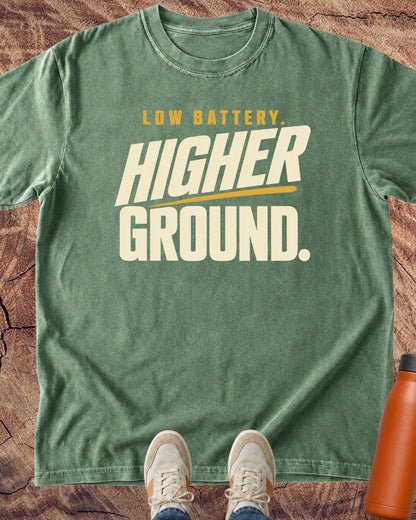 Low Battery, Higher Ground Hiking T-Shirt