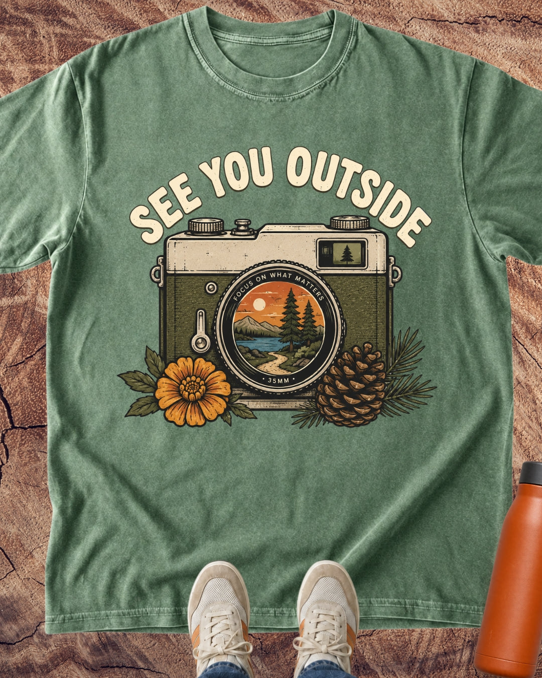 See You Outside Vintage Camera T-Shirt