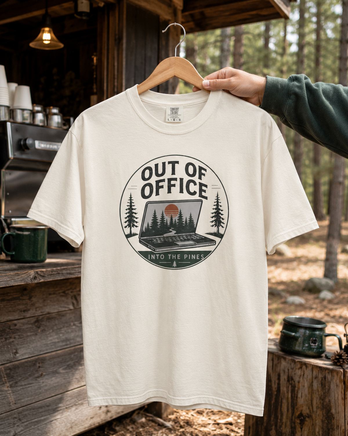 Out of Office outdoor graphic T-shirt alternate view 3