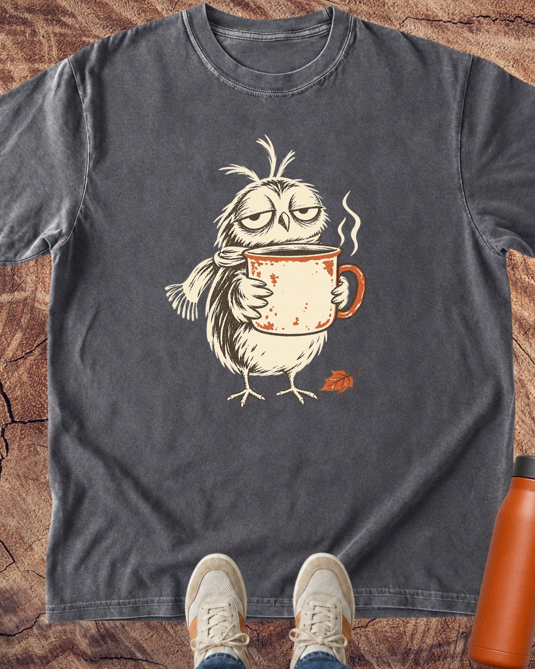 Coffee Before Conversation Owl T-Shirt