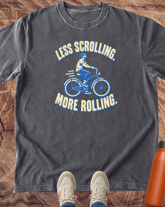 Less Scrolling, More Rolling Cycling T-Shirt