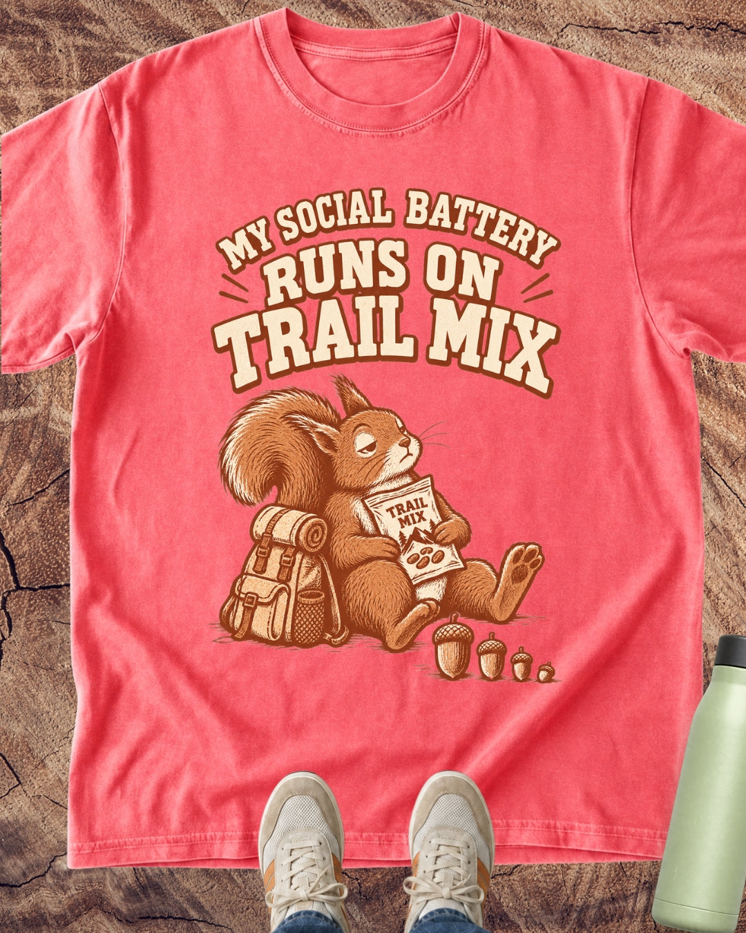 Social Battery Trail Mix Squirrel T-Shirt